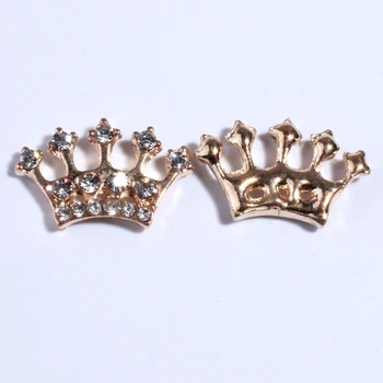 10ШТ 14 *23 мм Шикарные Кристально чистые пуговицы в форме короны для одежды Серебряные пуговицы со стразами на плоской подошве для обуви Свадебные