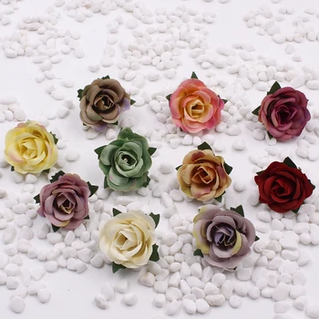 10шт 3-3,5 см, Имитация Розы, Корсаж, Шпилька, Шелковый цветок для обуви, украшение искусственными цветами, Свадебные Аксессуары
