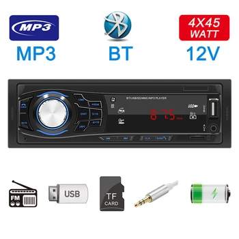 12 В 1 Din Аудио Радио Синяя Подсветка С дистанционным управлением Автоаксессуары Автомобильный MP3-плеер FM AUX TF Поддержка USB BT