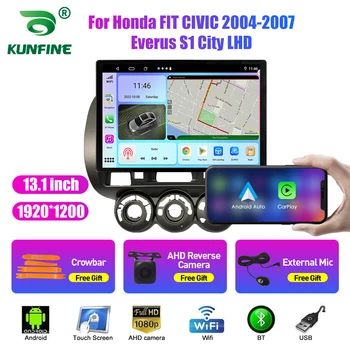 13,1-дюймовый автомобильный радиоприемник для Honda FIT CIVIC 2004-2007 Автомобильный DVD GPS Навигация Стерео Carplay 2 Din Центральный мультимедийный Android Auto