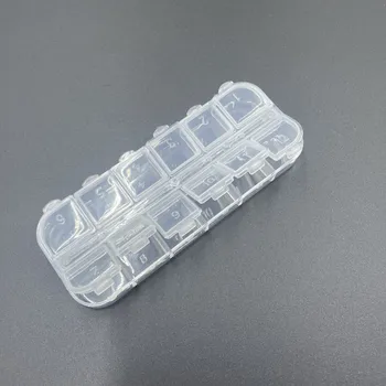 1ШТ 12 отсеков пустой пластиковый ящик для хранения пластиковая коробка для продуктов для ногтей контейнер серьги из искусственного камня шкатулка для украшений подарочная коробка