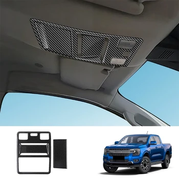 2 ШТ Лампа для чтения в салоне автомобиля Накладка на крышку лампы Наклейка с рисунком из углеродного волокна ABS для Ford Ranger 2023 +