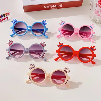 2022 Новые Детские Милые солнцезащитные очки с акриловой короной UV400 для маленьких девочек Солнцезащитные очки для защиты от солнца на открытом воздухе Детские очки для защиты глаз