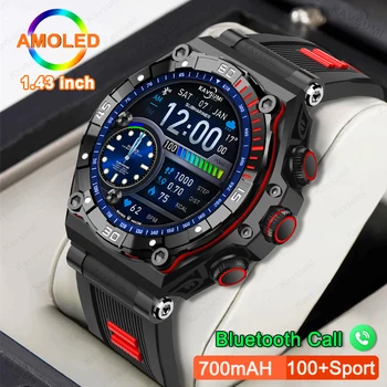 2023 Новые Смарт-часы Мужские AMOLED 1,43 Дюймовый HD Экран Bluetooth Вызов Спортивные Фитнес-Часы с Сердечным ритмом Батарея 700 мАч Smartwatch