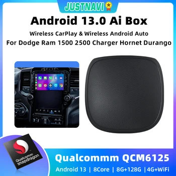 2023 Новый JUSTNAVI Smart AI Box Android Auto Wireless CarPlay Для Dodge Ram 1500 2500 Зарядное Устройство Hornet Durango Netflix YouTube Tv