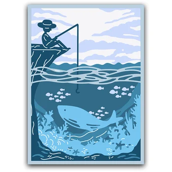 2023 Январь апрель Новая рыбалка на море Множество поздравительных открыток для резки металла