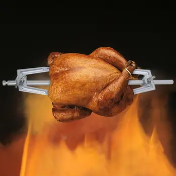 28-сантиметровая вилка для жарки цыпленка Гриль из нержавеющей стали для домашней кухни барбекю как в помещении, так и на открытом воздухе с крепким стопорным винтом