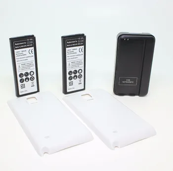 2шт 6800 мАч EB-BN910BBE Расширенный Аккумулятор + 3 Дополнительных Цветных Чехла + Зарядное устройство Для Samsung Galaxy Note IV 4 Note4 N910F/ H / S / U / L / A /P