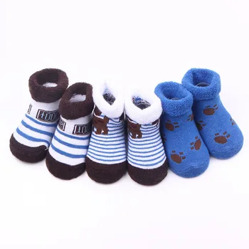 3 пары / комплект Прекрасных милых мягких зимне-осенних детских носков для маленьких мальчиков и девочек, детская модель Унисекс, мультфильм для новорожденных
