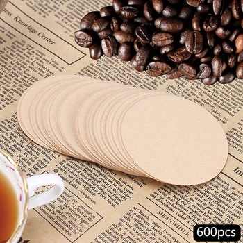 600шт Кофейный фильтр 2,5 дюйма Круглая Сменная Фильтровальная бумага для кофе Кофейный фильтр из натуральной древесной массы с сильным проникновением