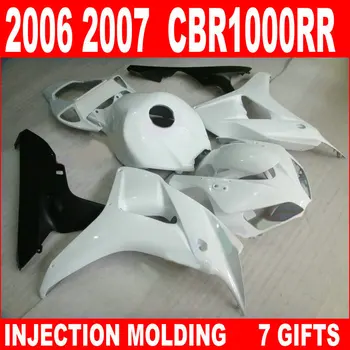 7 Подарочных обтекателей для 06 07 HONDA CBR1000RR fairings custom moto fairing ослепительно белый плоский черный 2006 2007 cbr 1000rr ONJ94