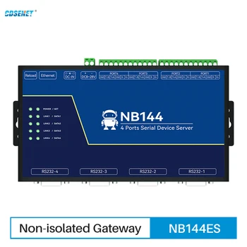 CDSENT 4-Канальный Последовательный сервер RS232/422/485 RJ45 Modbus Gateway NB144ES POE, Принимающий питание TCP/UDP/MQTT постоянного тока 8-28 В