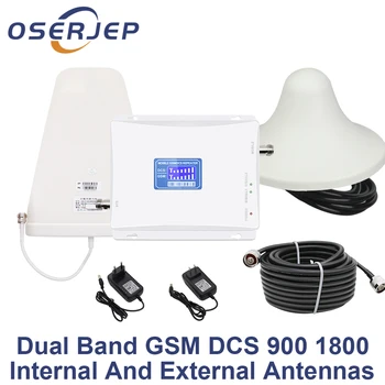 GSM 900 4G 1800 МГц Двухдиапазонный GSM 4G LTE телефонный усилитель Сотовый мобильный ретранслятор + бревенчатая / потолочная антенна