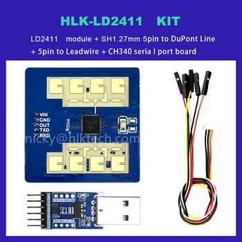 Hi-Link Новый тестовый набор HLK-LD2411 24G Умный дом, модуль распознавания жестов на расстоянии от человека, применение в туалете