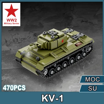 KV-1 Heavy Tank Technicial MOC Bricks Военная армейская модель WW2, конструкторы, подарки, детские игрушки для детей и взрослых, креативная конструкция