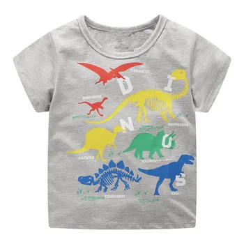 SAILEROAD 2022, Новая летняя футболка, хлопковые футболки с короткими рукавами и мультяшным динозавром, детские футболки, топы, детская одежда для мальчиков
