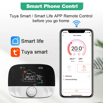 Tuya Умный Дом Беспроводное отопление Wifi Термостат с батареей Регулятор температуры газового котла Alexa Google Home Smart Life