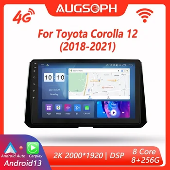 Автомагнитола Android 13 для Toyota Corolla 12 2018-2021, 10-дюймовый мультимедийный плеер 2K с 4G Carplay и 2Din GPS-навигацией.