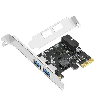 Адаптер карты расширения USB 3.0 PCI-E с 2 портами USB 3 для PCIE PCI express adapter Card 2A 19pin
