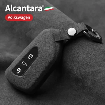 Алькантара Для Volkswagen New Car key Case Чехол Для 21 Golf 8 Поколений ID4/ID6 CROZZ X Car Key Shell Bag Автоаксессуары