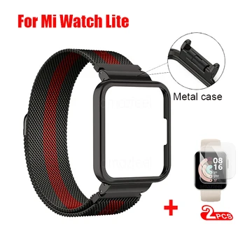 Браслет с магнитной петлей для умных часов Xiaomi Mi Watch lite, металлический защитный чехол для xiaomi watch lite, рамка-накладка Correa Bands