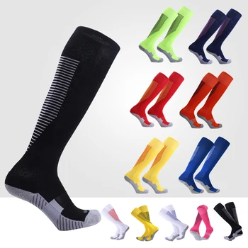 Велосипедные носки Профессиональные детские мужские футбольные носки, утепленные Носки для бега, Баскетбольные Носки для мужской спортивной команды, Носки с длинным полотенцем, Велосипедные Чулки