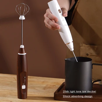 Взбивалка для яиц Взбиватель молока Электрический Миксер Автоматический блендер для кофе Многоцелевой кухонный гаджет с USB-зарядкой Белый