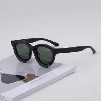 Высококачественные солнцезащитные очки с градиентной поляризацией в ацетатной черной оправе в японском стиле, мужские классические защитные очки ручной работы, женские 246