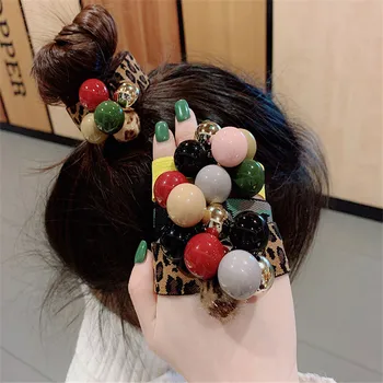 Горячая распродажа 2019 года, милые эластичные ленты для волос с шариками для девочек, милые резинки для волос ручной работы, аксессуары для волос для женщин