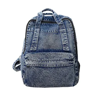 Джинсовые рюкзаки унисекс в стиле ретро большой вместимости для подростков, синие сумки-тоут в элегантном стиле, классный уличный рюкзак