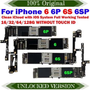 Для iPhone 6 6S Бесплатная логическая плата iCloud Хорошо протестирована для iPhone 6Plus 6SPlus 5,5 дюймовая материнская плата с полным набором чипов системы iOS