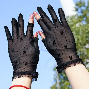 Женские короткие весенние перчатки для вождения, Летние тонкие перчатки на полпальца, Велосипедные Нескользящие варежки, Солнцезащитные перчатки