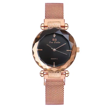 Женские часы с розовым циферблатом, женские рабочие часы, женский браслет, женские кварцевые часы, магнитные часы из розового золота.