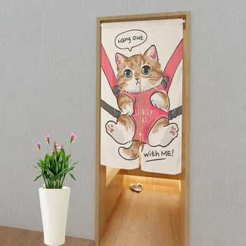 Забавный мультяшный Кот, Милая дверная занавеска, Кухонное крыльцо, 3D-печать, Подвесная занавеска, Гостиная, спальня, Перегородка, Подвесная ткань