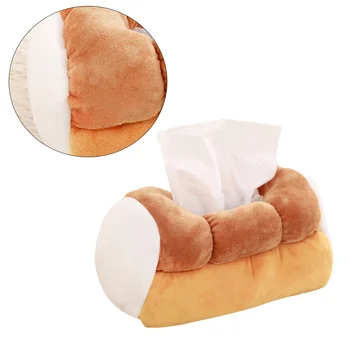 Имитационная коробка для салфеток для тостов, Плюшевый Креативный держатель для бумаги для хлеба, Контейнер для салфеток для дома, автомобиля, кафе