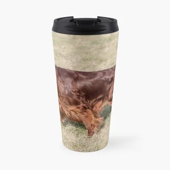 Ирландский сеттер, бегающий в полевых условиях, кофейная кружка для путешествий, роскошные кофейные чашки Butterfly Cup