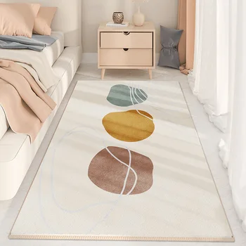 Красочные геометрические ковры для гостиной, декора спальни, Мягкие Теплые Пушистые коврики, простой журнальный столик, прикроватный коврик для пола