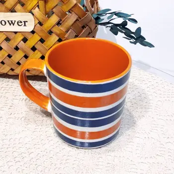 Кружка в американскую цветную полоску простой стиль термостойкая чашка для завтрака чашка для молока роскошная кофейная чашка керамическая чашка