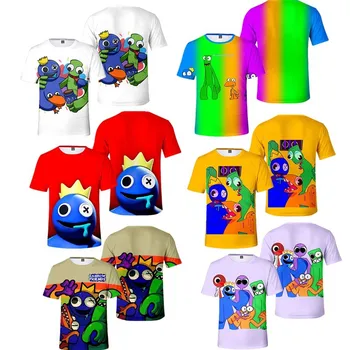 Летняя детская 3D-игра 2022 года, футболка с изображением радужных друзей для мальчика, футболка с принтом для мальчиков, Топы для девочек, футболки, детская одежда с героями мультфильмов
