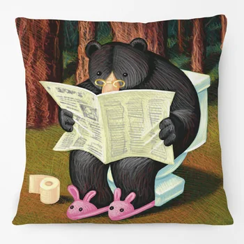 Милый Милый Медведь В лесу, картина с животными, наволочка, декоративная наволочка для детской комнаты