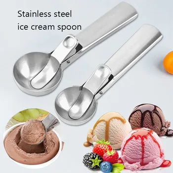 Многофункциональная ложка для мороженого из нержавеющей стали, бытовой кухонный инструмент двойного назначения, скутер для шариков фруктового мороженого