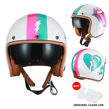 Мотоциклетный шлем с открытым лицом, легкий взрослый ретро-реактивный шлем для мужчин и женщин, одобренный ЕЭК, CYRIL B206