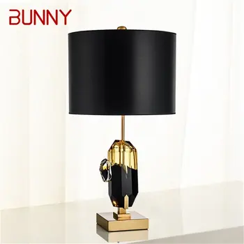 Настольная лампа BUNNY Postmodern Модный Креативный дизайн, декор из светодиодных кристаллов для дома, прикроватный светильник для гостиной, настольная лампа