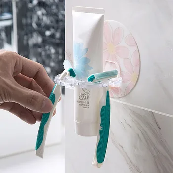 Новый интересный держатель для зубных щеток в виде краба, вешалка для зубных щеток из вискозы без перфорации, многофункциональная настенная стойка для хранения