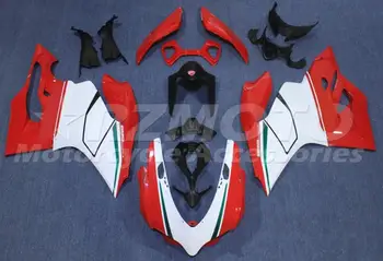 Новый комплект обтекателя мотоцикла ABS подходит для Ducati 848 evo 1098 1198 2007 2008 2009 2010 2011 2012 На заказ красный Белый