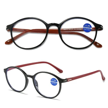 Очки для чтения из 2 предметов, женская эллипсовидная оправа, пружинящая ножка, Очки с синим светом, мужские очки для пресбиопии От + 1,0 до + 4,0, ретро Gafas