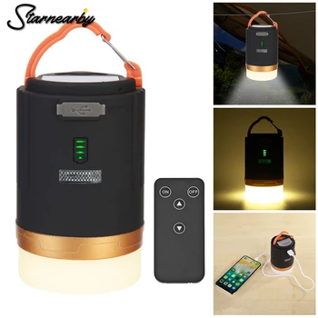 Портативный фонарь, походный фонарь, USB-аккумуляторная лампа для палатки, подвесной светильник для пеших прогулок на открытом воздухе, блок питания, мощный фонарик