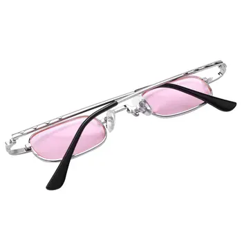 Ретро-панк-очки Прозрачные квадратные солнцезащитные очки Женские Ретро-солнцезащитные очки мужские в металлической оправе
