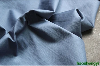 Светло-голубая драпированная хлопчатобумажная ткань, креативная ткань для одежды с вертикальной текстурой морщин