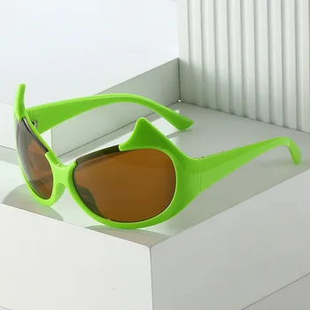 Сексуальные солнцезащитные очки Cat Eyes Y2K в стиле панк, женские Солнцезащитные очки 2023, Элитный бренд, Винтажные Солнцезащитные очки в стиле Стимпанк, Мужские Очки в стиле Ретро 2000-х годов, Оттенки для очков